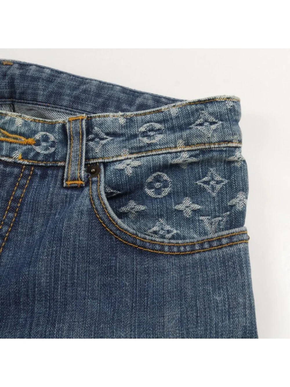 Louis Vuitton Denim Pants Monogram Cotton Jeans